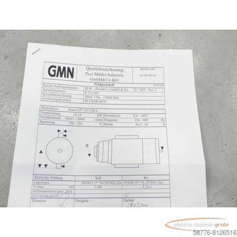 Component GMN TSSV 170 s - 12000 / 18 A  SNr. 272607    !