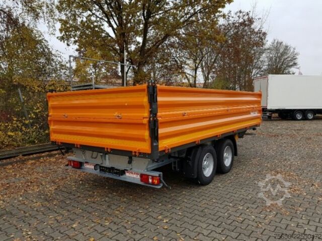 Kippanhänger Möslein TTD13- BA Orange  13 t Tandem Kipper Tiefladermit Bordwand- Aufsatz-- Neufahrzeug --