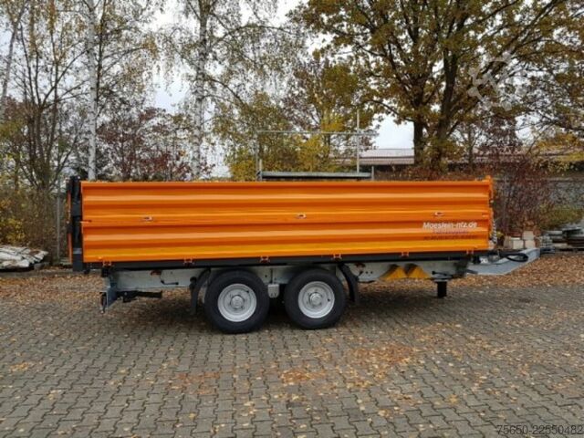 Kippanhänger Möslein TTD11- BA Orange  neuer Tandem 3- Seitenkipper Tiefladermit Bordwand- Aufsatz-- Neufahrzeug --