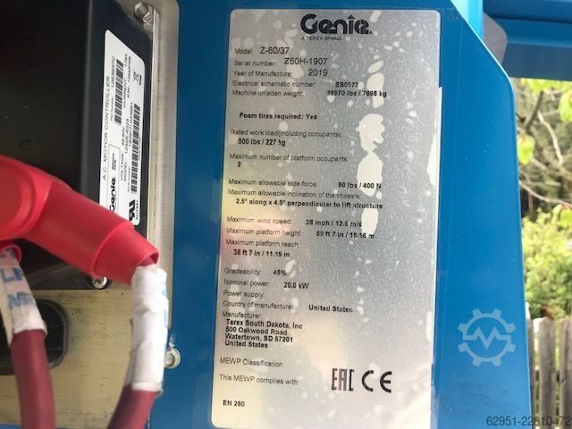 Gelenkteleskopbühne Genie Z60/37 Bi Energy