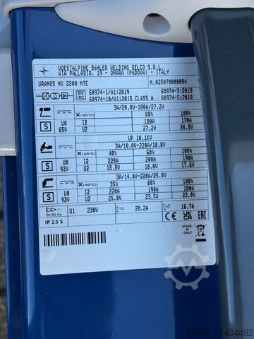 Welding set Böhler Uranos NX 2200 MTE