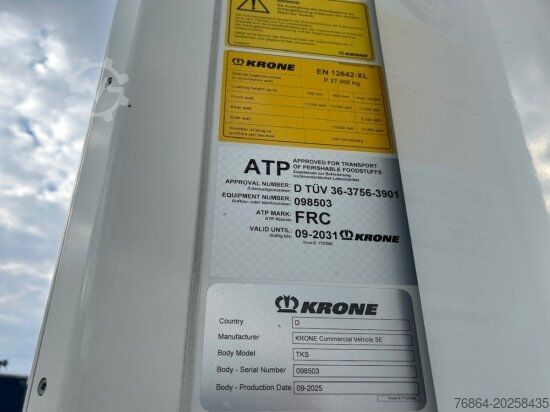 Low loader semitrailer KRONE SE CITY KüHLER, TK SLXI 300, 1-ACHSAUFLIEGER MIT HEBEBüHNE