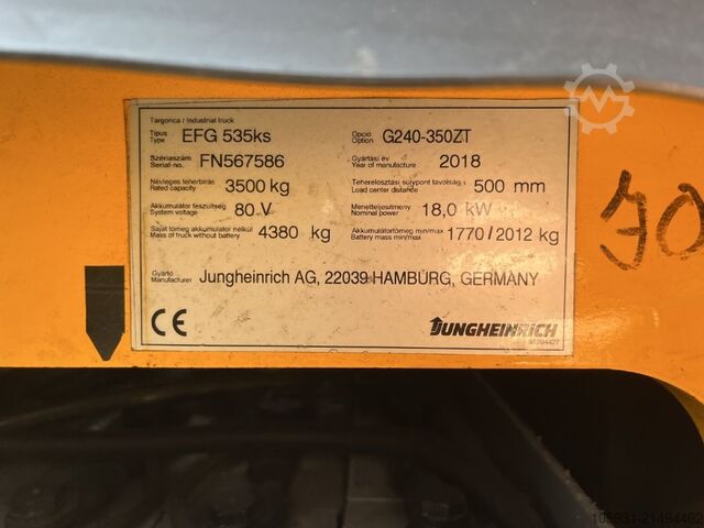 Electric 4-wheel forklift Jungheinrich EFG535