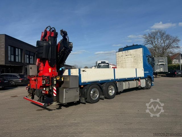 LKW mit Pritsche (offen) VOLVO FH 500 6x2 Container Pritsche Fassi F455 Kran