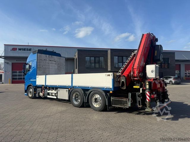 LKW mit Pritsche (offen) VOLVO FH 500 6x2 Container Pritsche Fassi F455 Kran