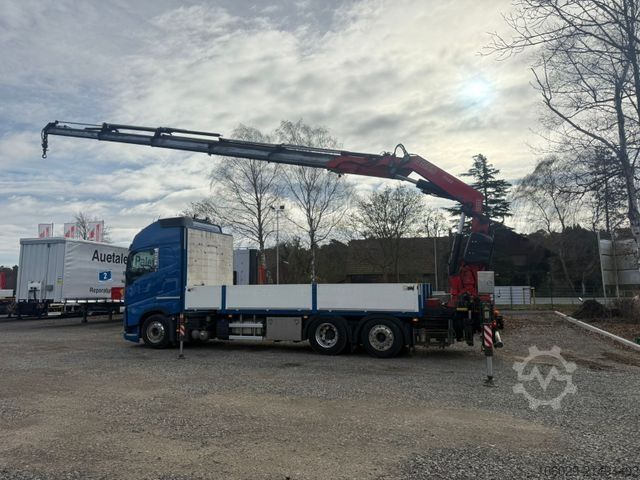 LKW mit Pritsche (offen) VOLVO FH 500 6x2 Container Pritsche Fassi F455 Kran
