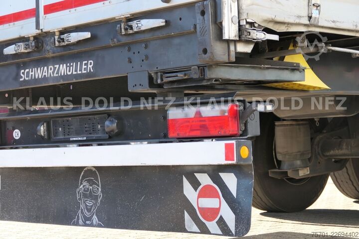 Open semitrailer with tarp SCHWARZMÜLLER SPA 3/E Pritsche Plane Liftachse SAF-Achsen