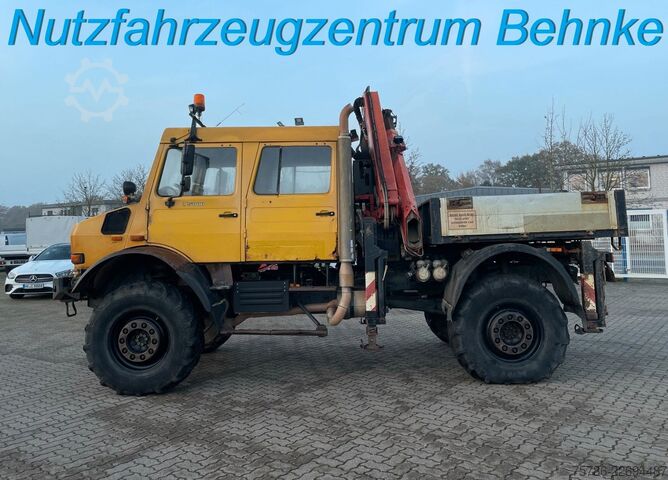 Autokran UNIMOG U 5000 Doka Pritsche/ PK 10.502 A/ AC/ AHK/ EU 3