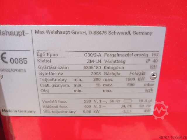 Heating system Low-temperature boiler Viessmann Vitoplex SX1 1400kW Weishaupt G30/2A 300-1800kw