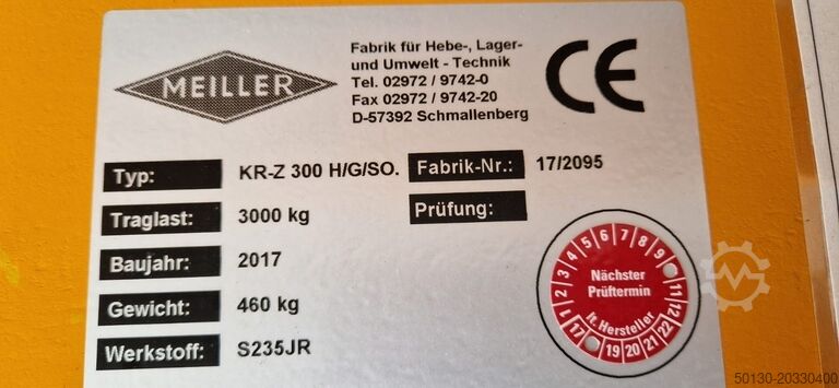 Werkstattkran Meiller KR-Z 300 H/G/SO.