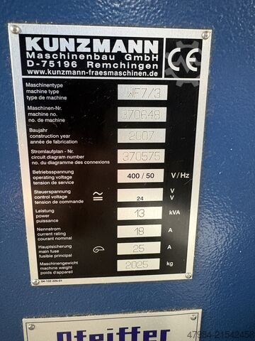 Werkzeugfräse KUNZMANN WF 7/3