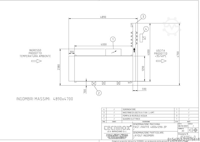 Pasteurisateur – Tunnelkühler TECNINOX T.P.N. 4X1,2-3P