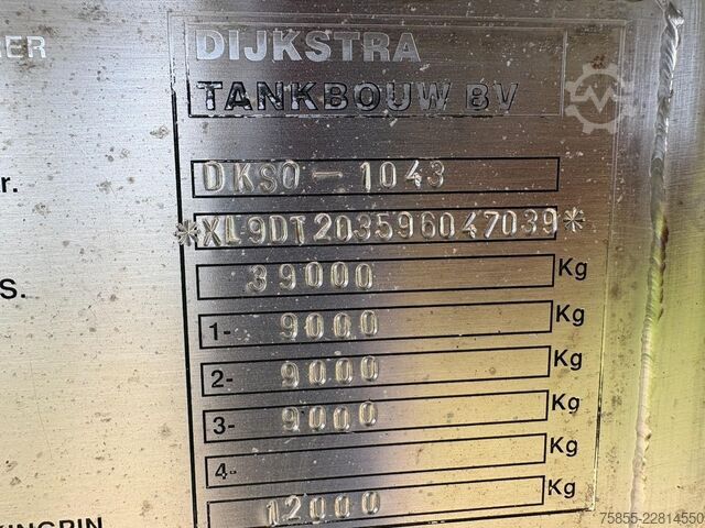 Tank Dijkstra DRVO 12 27 37500 Ltr / Chemie / ADR L4BH FL-AT ...