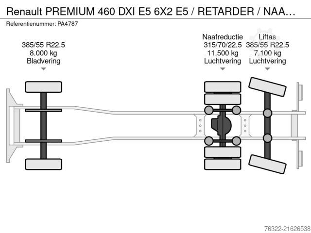 Chain system Renault PREMIUM 460 DXI E5 6X2 E5  / RETARDER /  NAAFRE...