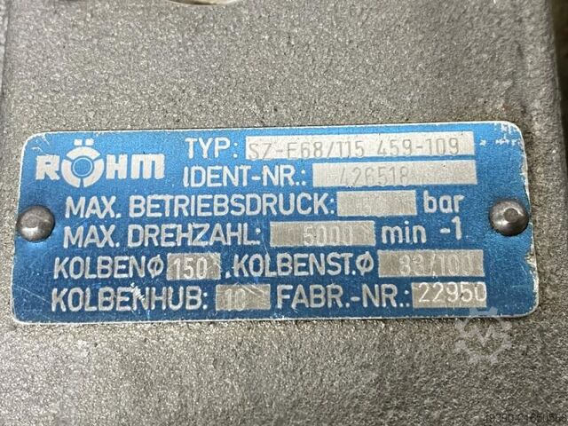 Hohlspannzylinder, Hydraulischer Kraftspannzylinder zur Betätigung von Kraftspannfuttern, Hydraulisc RÖHM SZ-E68/115 459-109