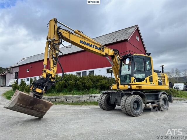 Crawler excavator Komatsu PW160-8 Wheel Excavator w/ GPS, Rototilt and Clean