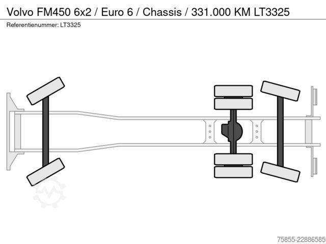 Fahrgestell mit Fahrerhaus Volvo FM450 6x2 /  Euro 6 / Chassis  / 331.000 KM