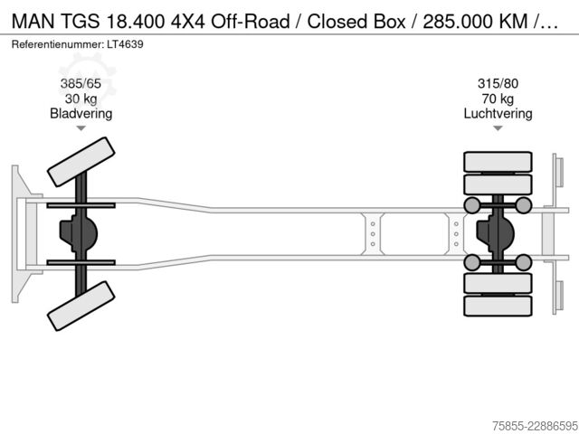Koffer MAN TGS 18.400 4X4 Off-Road / Closed Box / 285.000 ...