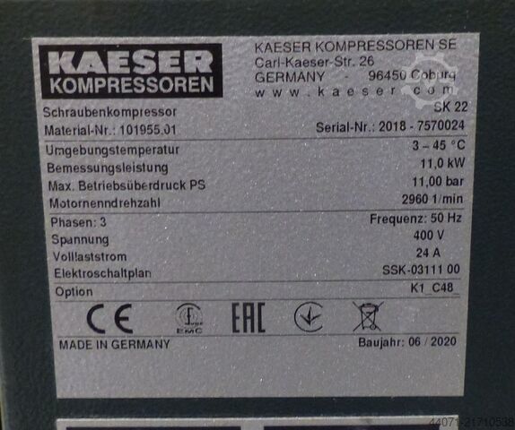 Schraubenkompressor Kaeser SK22