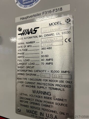 Vertikales Bearbeitungszentrum HAAS VF-2SS, 5-axis
