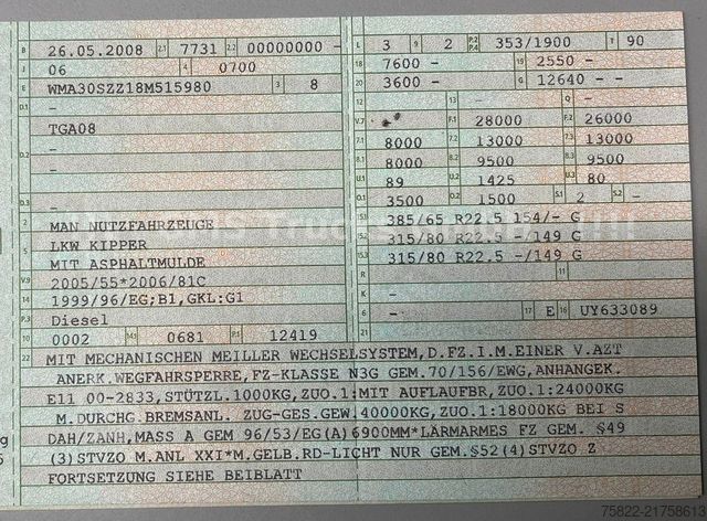 Standard SZM MAN TGS 26.480 / 6X4 / Manual / Ret / German