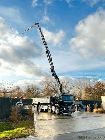 Flatbed truck VOLVO FMX 420 8x4 Montagekran 29m + JIB+Seilwinde