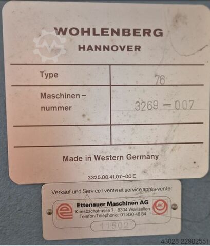 CUTTING MACHINE WOHLENBERG 76