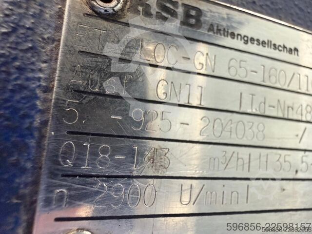 Water pump KSB ETABLOC-GN 65-160/1102,21 Pompa odśr KSB ETABLOC-GN 65-160/1102,21 Pompa odśr