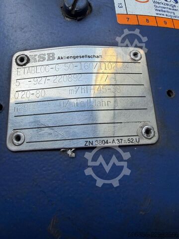 Water pump KSB ETABLOC-G 50-160/1102 G4 Pompa odśro KSB ETABLOC-G 50-160/1102 G4 Pompa odśro