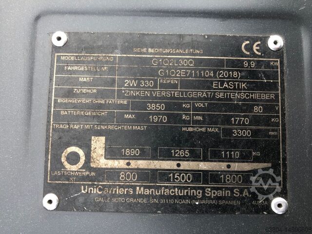 Elektro 4 Rad-Stapler UniCarriers G1Q2L30Q (QX2-30H)