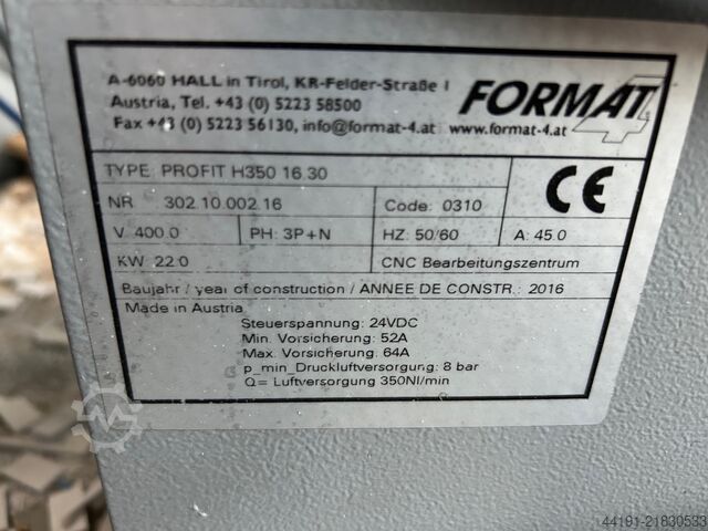 5-axis CNC machining center Format 4 Profit H 35 Format 4 Profit H 350 16.30