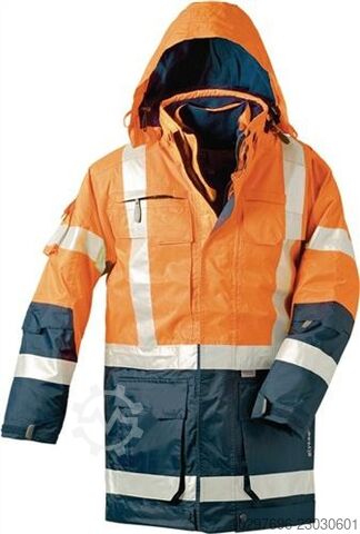 High-visibility parka, size L, orange/navy - 1 pc  