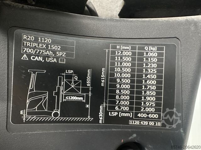 R 20 - Atex Mitrex EX 3G / Zone 2 * Triplex FFL !! NEW battery !! LINDE R 20 - Atex Mitrex EX 3G / Zone 2 * Triplex FFL !! NEW battery !!