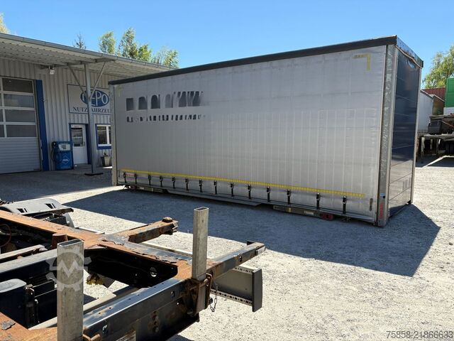 Swap body with flatbed & tarp Wecon Jumbo Verzinkt 3m Innen Hubdach