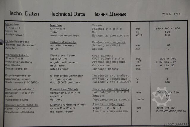 Werkzeugschleifmaschine Wendt SNI 1003