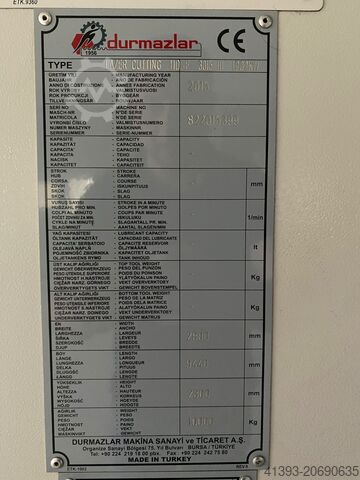 Laserschneidmaschine Durma Durmazlar HD-F 3015