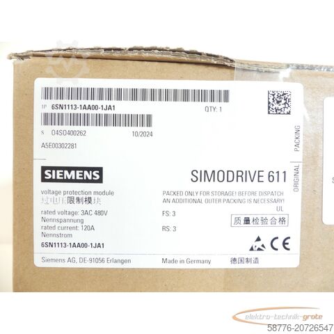 Komponente Siemens 6SN1113-1AA00-1JA1 SIMODRIVE SN: O4SO400262 - ! -