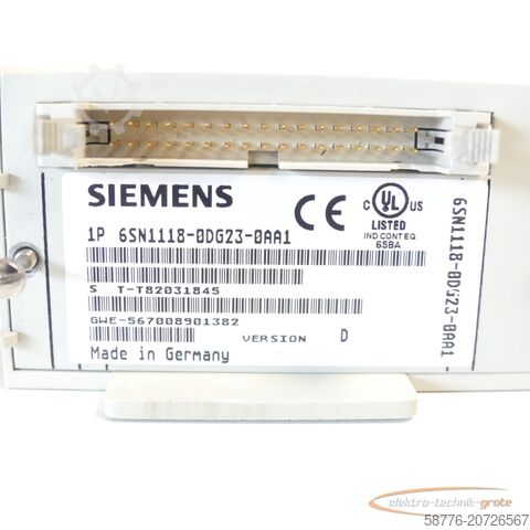 Component Siemens 6SN1118-0DG23-0AA1 Regelungseinschub Version D SN T-T82031845