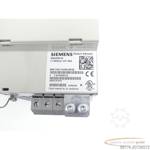 Component Siemens 6SN1123-1AA00-0DA2 LT-Modul SN:T-A72034018 - generalüberholt mit 3 Monaten Gewährleistung-