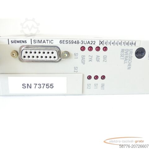 Component Siemens Simatic S5-155U 6ES5948-3UA22 CPU948 Version 1 SN 73755