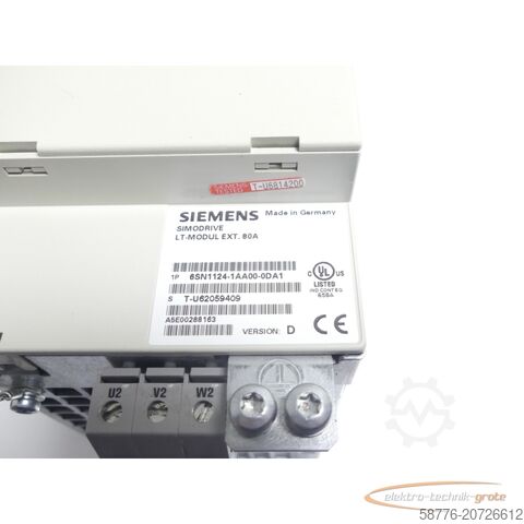 Component Siemens SIMODRIVE 6SN1124-1AA00-0DA1 LT-Modul SN: T-U62059409 Version: D