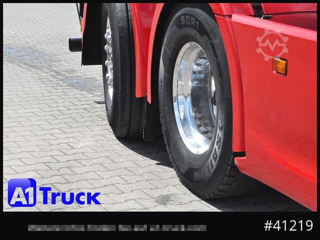 Roll-off tipper truck SCANIA R500, Abrollkipper, HIAB, Lift-Lenkachse,