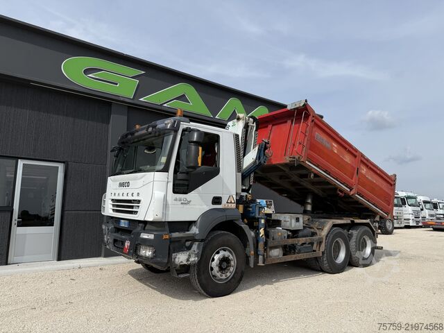 Tipper truck Iveco Trakker 380T45 Kipper + Kran CORMACH 6x4