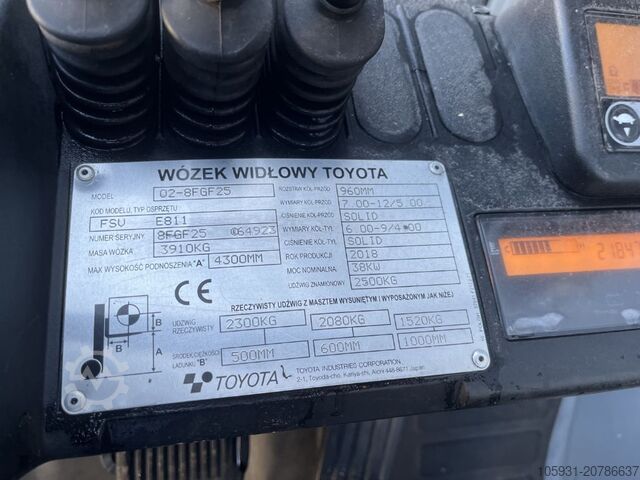 LPG Forklifts Toyota 8FGF25