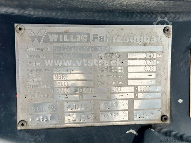 Tanker semitrailer  WILLIG 4 Kammern Tanker/Diesel/TRIDEC/SENING 33