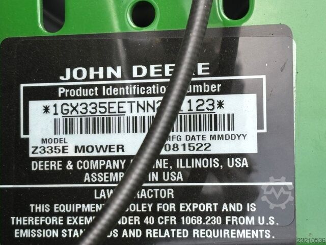 John Deere Z335E Nullwendekreismäher John Deere Z335E Nullwendekreismäher