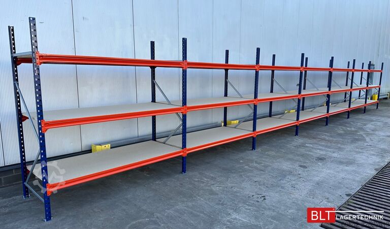 Wide span storage rack ca. 28,55 lfm. Weitspannregale H: 200 cm T: 80 cm , 400 kg Fachlast , 3 Ebenen