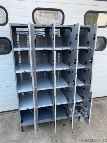 Schließfachschrank, Fächerschrank mit 20 Einzelschließfächern, Metallschrank, Werkstattschrank