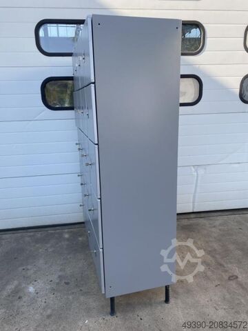 Schließfachschrank, Fächerschrank mit 20 Einzelschließfächern, Metallschrank, Werkstattschrank