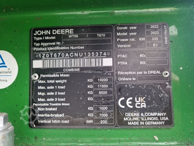 John Deere T670 MY23 ProD 30 John Deere T670 MY23 ProD 30